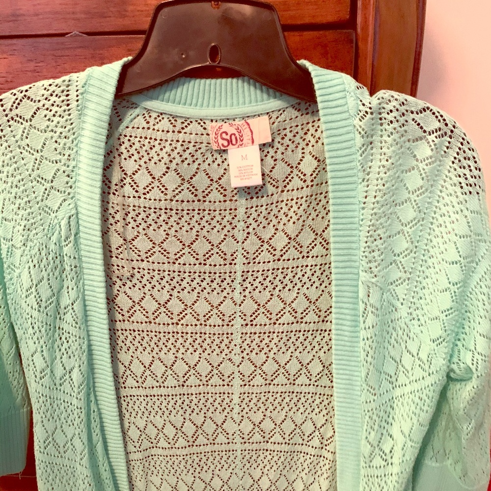 Half sleeve knit cardigan